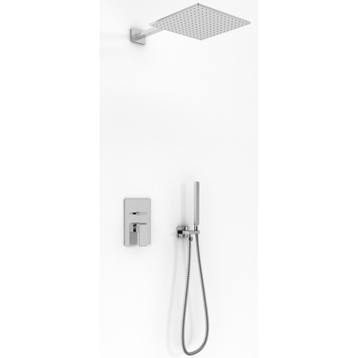 Dusch-set Kohlman Foxal, Unterputz, quadratisch Kopfbrause 20cm, 2 wyjścia wody, Chrom