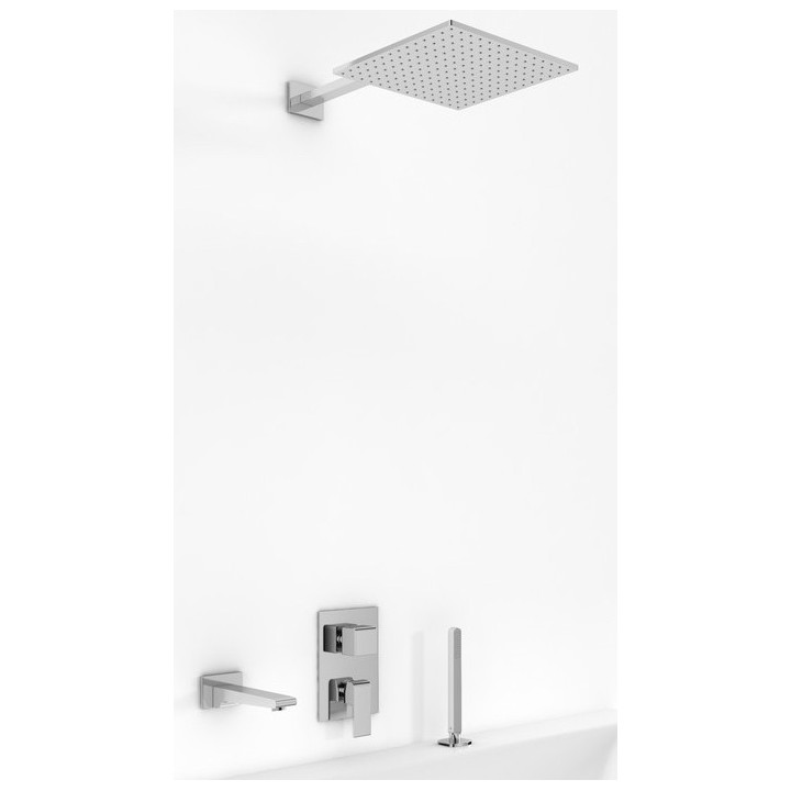 Badewannenset Kohlman Saxo, Unterputz, quadratisch Kopfbrause 20cm, 3 wyjścia wody, Chrom