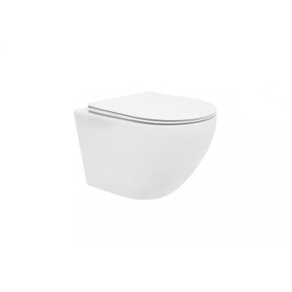 Wand-wc WC Rea Carlo Mini Rimless Duroplast/Flat, 49x37cm, bez kołnierza, WC-Sitz mit Softclosing, weiß