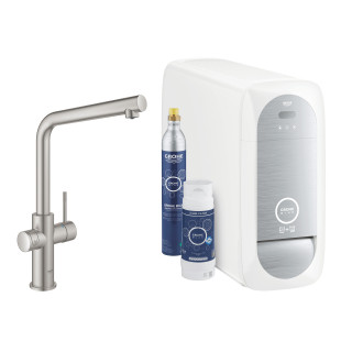 Set startowy Grohe Blue Home, jednostka chłodząca mit Armatur in Form von C, do wody gazowanej, obracana Auslauf, Chrom 