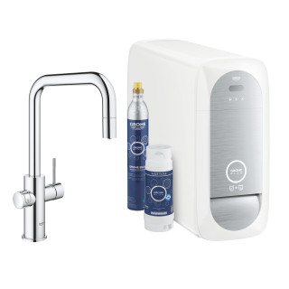 Set startowy Grohe Blue Home, jednostka chłodząca mit Armatur in Form von U, do wody gazowanej, obracana Auslauf, Chrom 