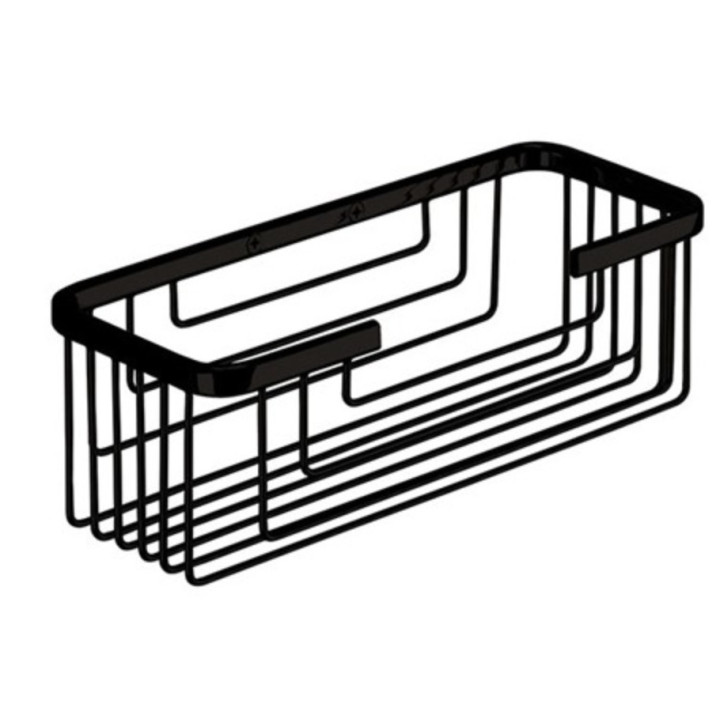 Kleiner korb łazienkowy Gedy Hotel, 25x10cm, rostfreier Stahl, schwarz matt