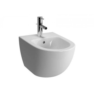 Bidet abgehängt Vitra Metropole, 56x36cm, z Überlauf, Hahnloch, weiß