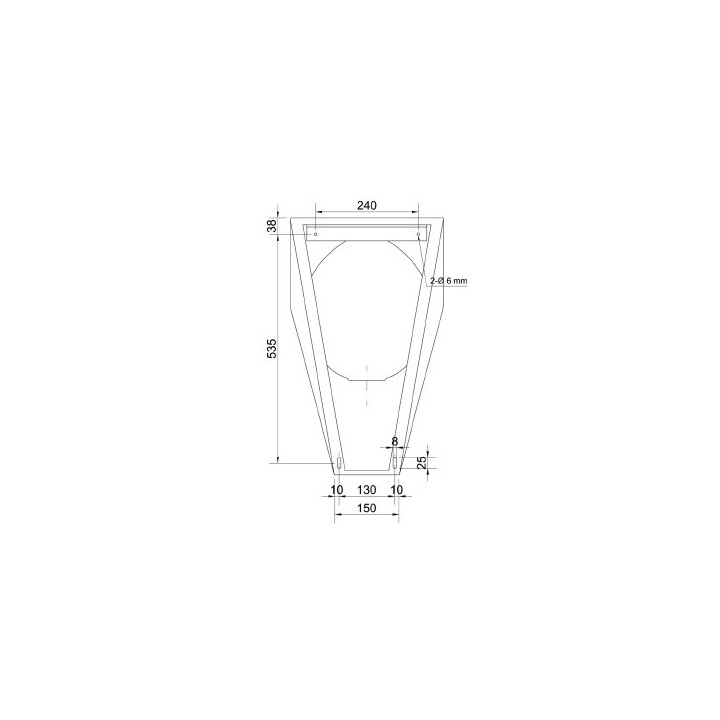 Urinal hängend aus rostfreiem Stahl mit Ventil bezwodnym, Nofer WC - Chrom