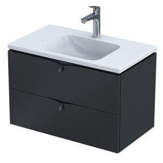 Schrank Unterbau- Oristo Siena, 80cm, dwie szuflady, ciepły szary matt