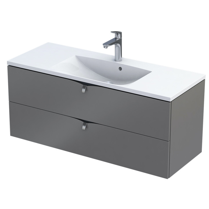 Schrank Unterbau- Oristo Siena, 120cm, dwie szuflady, weiß Glanz
