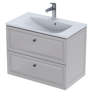 Schrank Unterbau- Oristo Montebianco, 80cm, dwie szuflady, weiß matt