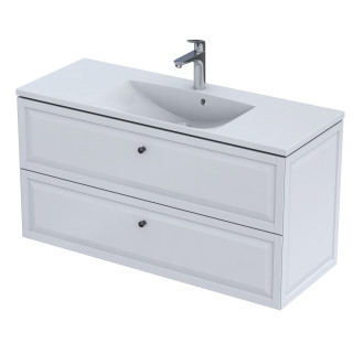 Schrank Unterbau- Oristo Montebianco, 80cm, dwie szuflady, weiß matt