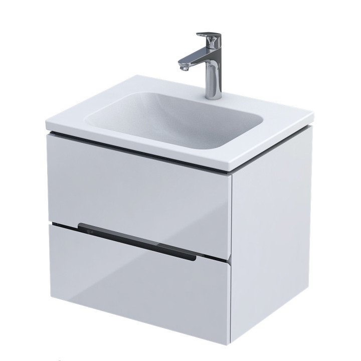 Schrank Unterbau- Oristo Montebianco, 60cm, dwie szuflady, weiß matt