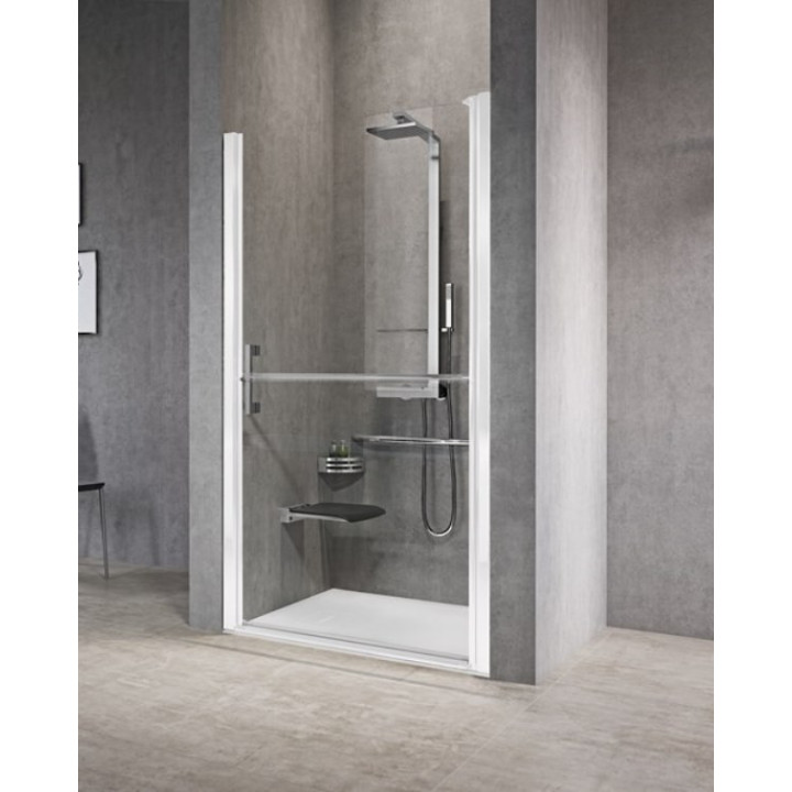 Tür Dusch- rechts Novellini Young 2.0 2GS, Falt-, 120cm, Glas transparent, profil Chrom
