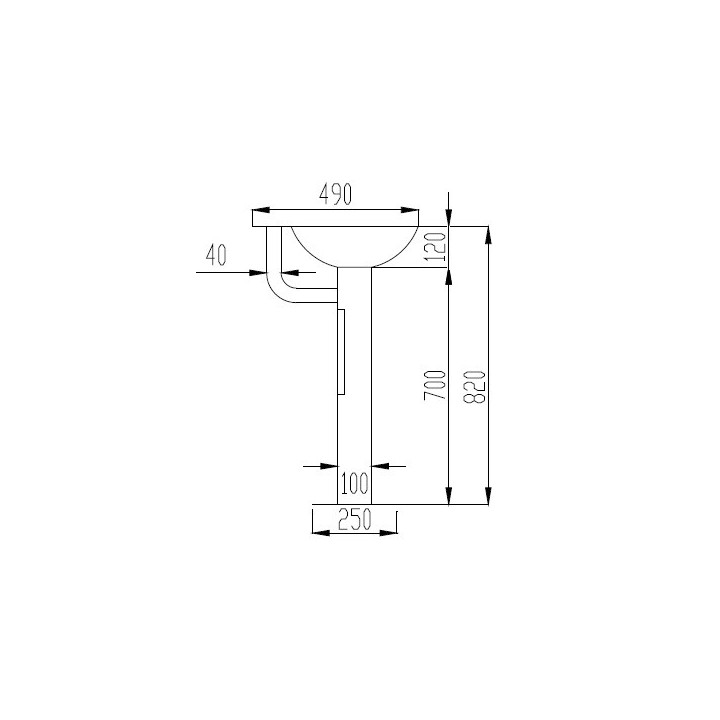 Waschtisch stehend, aus rostfreiem Stahl, Nofer Wash - Chrom