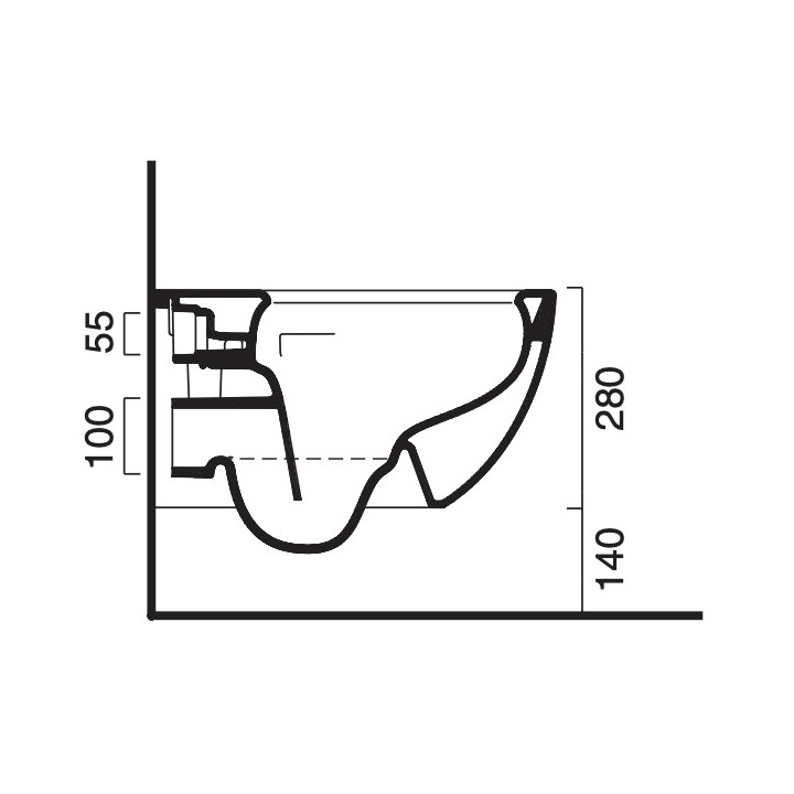 Wand-wc WC Catalano Italy, 52x37cm, Newflush, bezrantowa, weiß Glanz