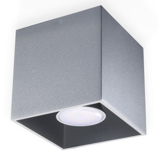 Plafon Sollux Ligthing Quad 1, 10cm, quadratisch, GU10 1x40W, schwarz