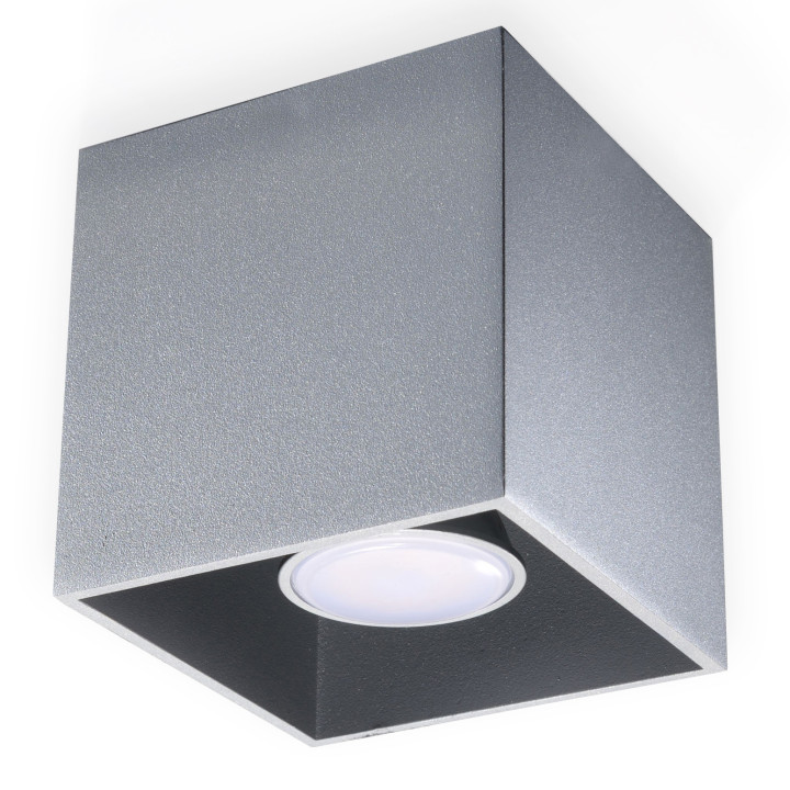 Plafon Sollux Ligthing Quad 1, 10cm, quadratisch, GU10 1x40W, schwarz