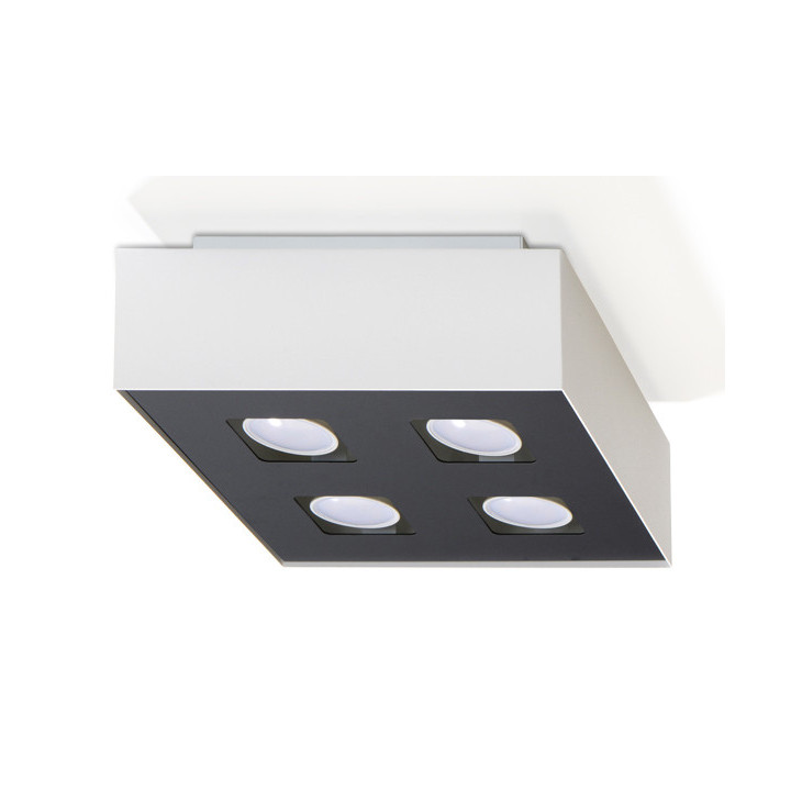 Plafon Sollux Ligthing Mono 3, 34x14cm, rechteckig, GU10 3x40W, weiß/schwarz