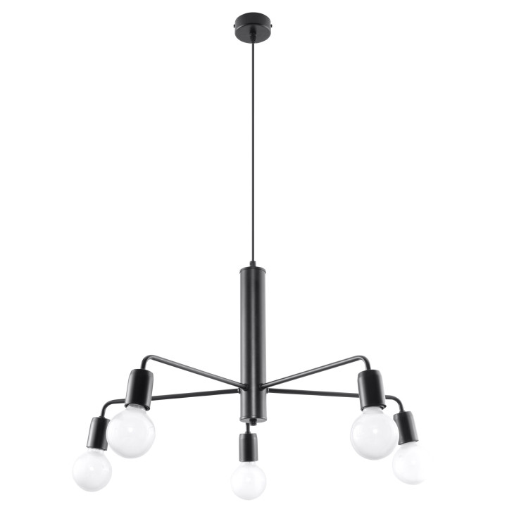 Żyrandol Sollux Ligthing Duomo 3D, 74cm, E27 3x60W, schwarz