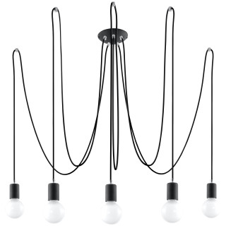 Lampa hängend Sollux Ligthing Edison 3, E27 3x60W, schwarz
