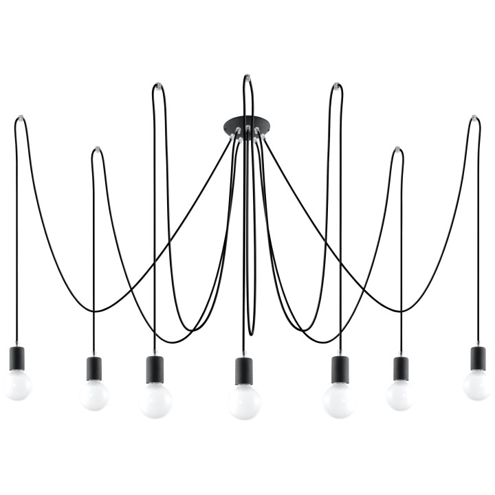 Żyrandol Sollux Ligthing Edison 5, E27 5x60W, schwarz