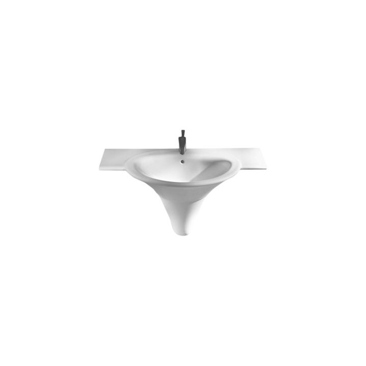 Umywalka Hatria Sculture YR38 z blatem 110x59 cm i półpostument YR40- sanitbuy.pl