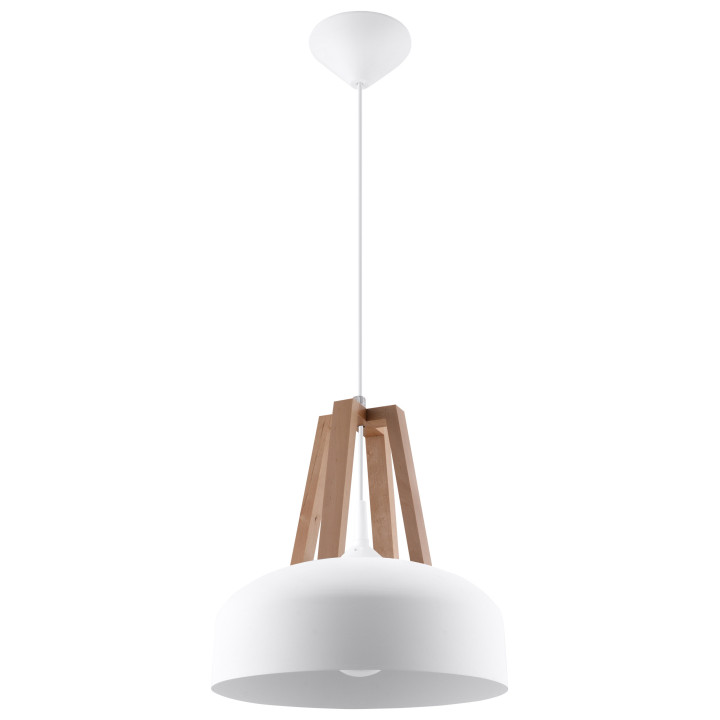 Lampa hängend Sollux Ligthing Casco, 30cm, E27 1x60W, weiß/czarne drewno
