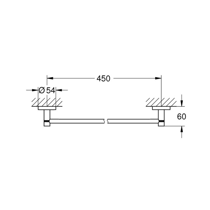 Halter für das Badetuch Grohe Essentials, 45cm, Chrom