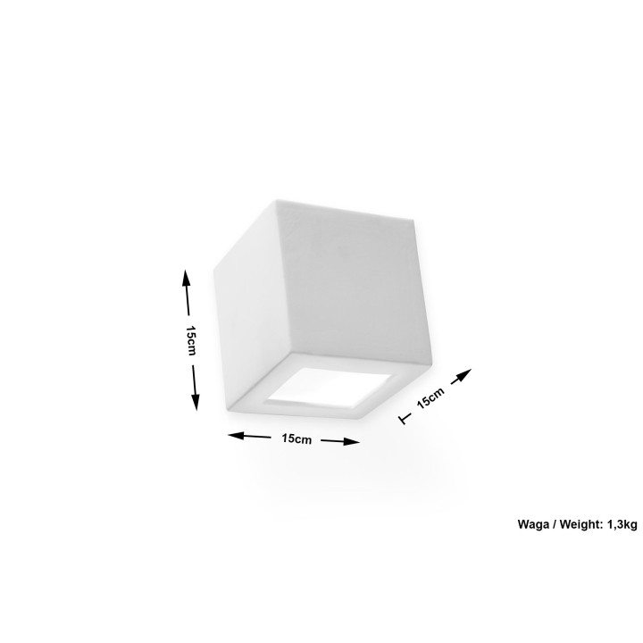 Wandleuchte Keramik Sollux Ligthing Sigma, 42cm, E27 1x60W, weiß