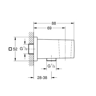 Anschlussbogen Grohe Euphoria Cube przyłączeniowe, Wand-, DN15, Chrom- sanitbuy.pl