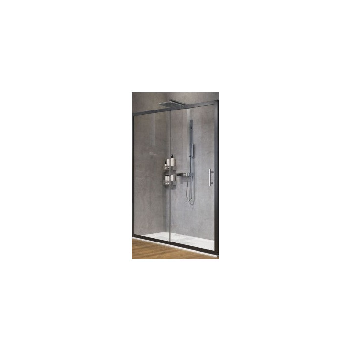 Tür für die Nische Novellini Zephyros 2P 2-teilig 96x195 cm Glas transparent, profil schwarz
