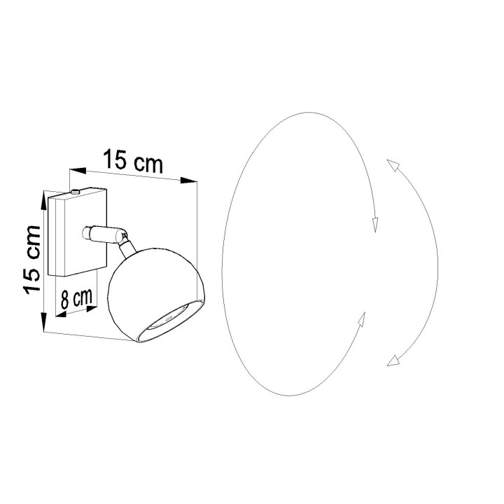 Wandleuchte Sollux Ligthing Oculare, 10x15cm, 1xGU10 LED 6W, weiß