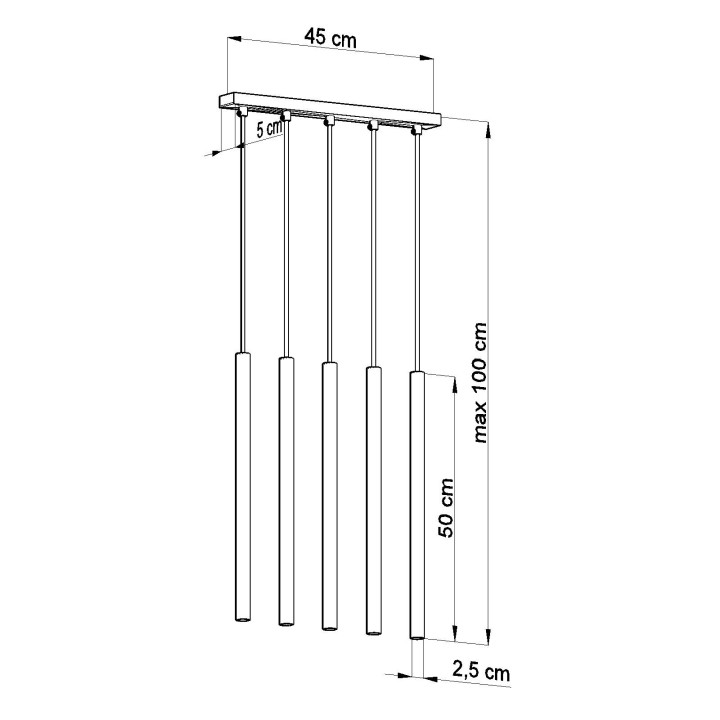Lampa hängend Sollux Ligthing Pastelo 3P, 3xG9 LED 4,5W, weiß