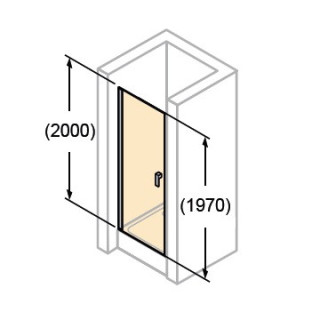 Tür Huppe Design Elegance Schwing-, szer. 80 cm, wys. 200 cm, schwarz, transparentes Glas z Anti Plaque