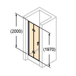 Tür Huppe Design Pure Schwing- Falt-, szer. 80 cm, wys. 200 cm, Black Edition, transparentes Glas z Anti Plaque