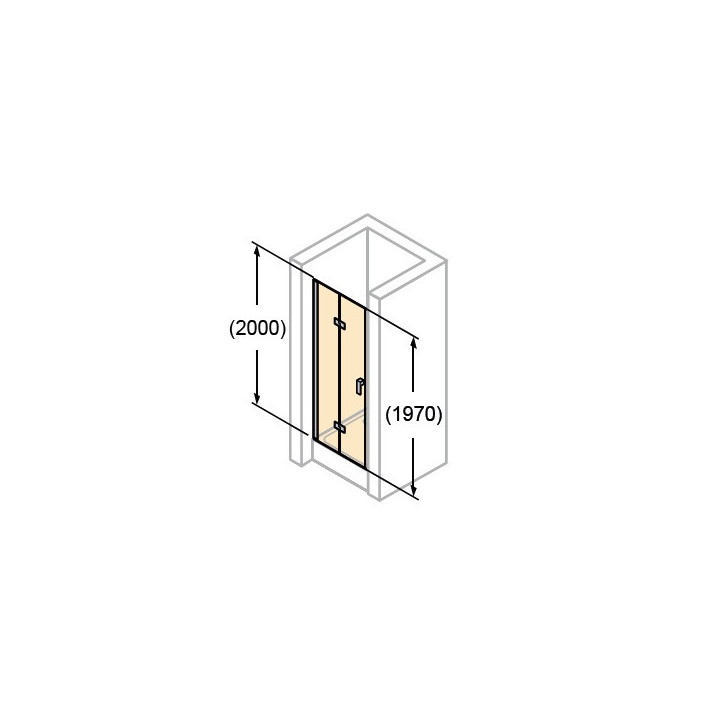 Tür Huppe Design Pure Schwing- Falt-, szer. 80 cm, wys. 200 cm, Black Edition, transparentes Glas z Anti Plaque