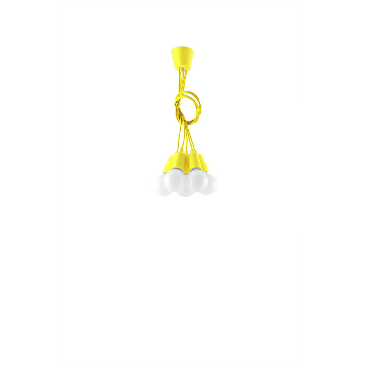 Lampa hängend Sollux Ligthing Diego 5, 24cm, 5xE27 60W, szary