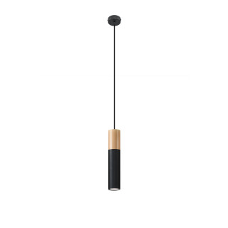 Lampa hängend Sollux Ligthing Pablo, 8cm, GU10 1x40W, weiß/naturalne drewno