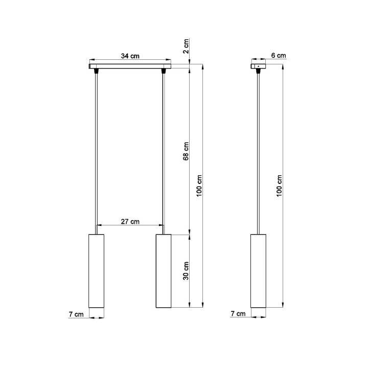 Lampa hängend Sollux Ligthing Luvo 1, 8cm, GU10 1x40W, schwarz/beton