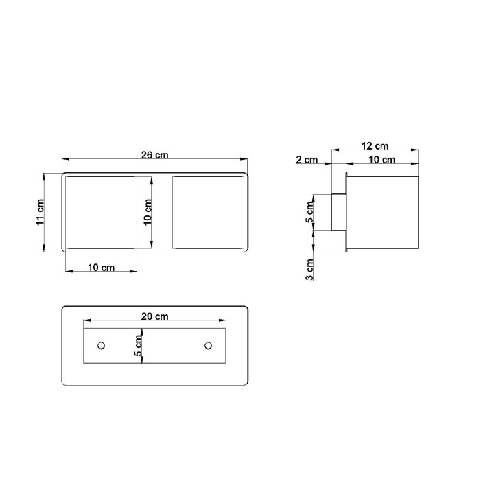 Wandleuchte Sollux Ligthing Quad 2, 26cm, doppelt, GU9 2x40W, weiß