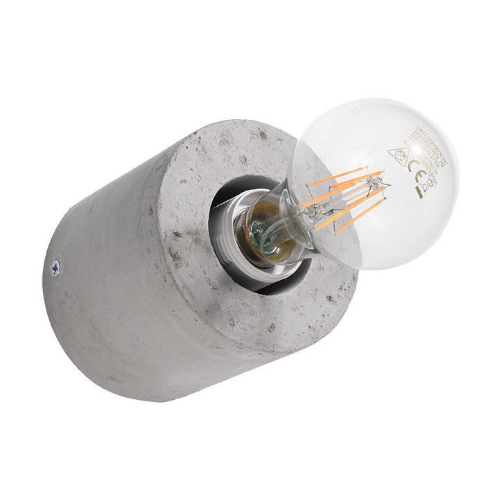 Plafon Sollux Ligthing Salgado, 10cm, rund, beton, E27 1x60W, szary