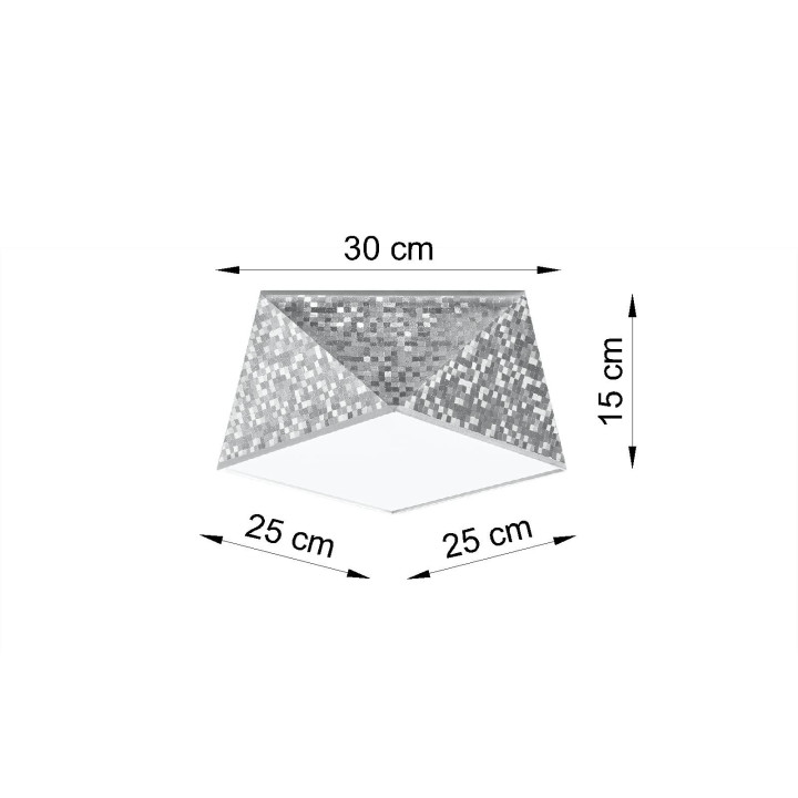 Plafon Sollux Ligthing Hexa 25, 30cm, E27 1x60W, schwarz