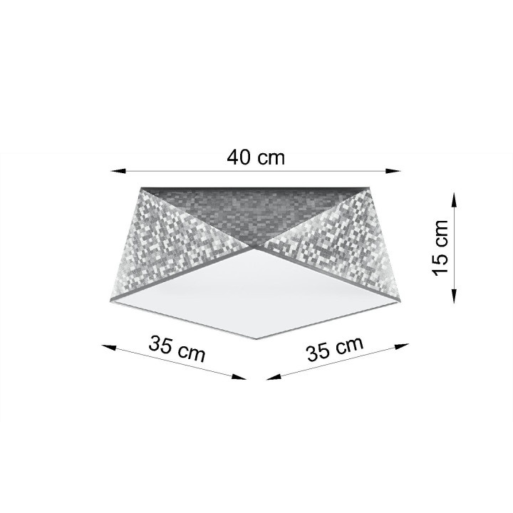 Plafon Sollux Ligthing Hexa 35, 40cm, E27 1x60W, schwarz