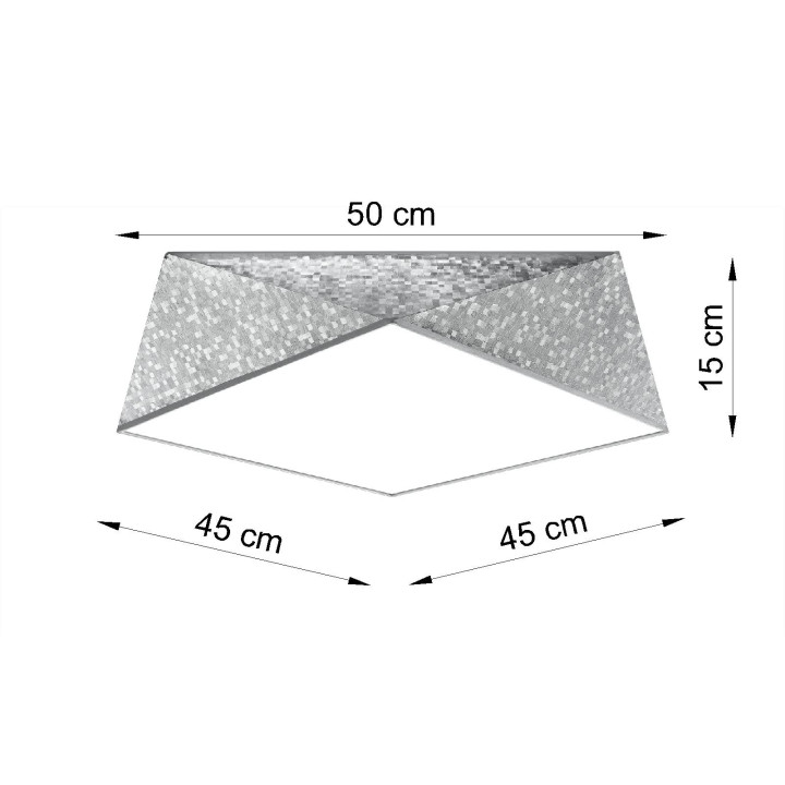 Plafon Sollux Ligthing Hexa 45, 50cm, E27 3x60W, schwarz