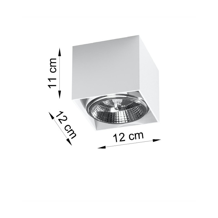 Plafon Sollux Ligthing Tiube, 12cm, rund, GU10 1x40W, weiß