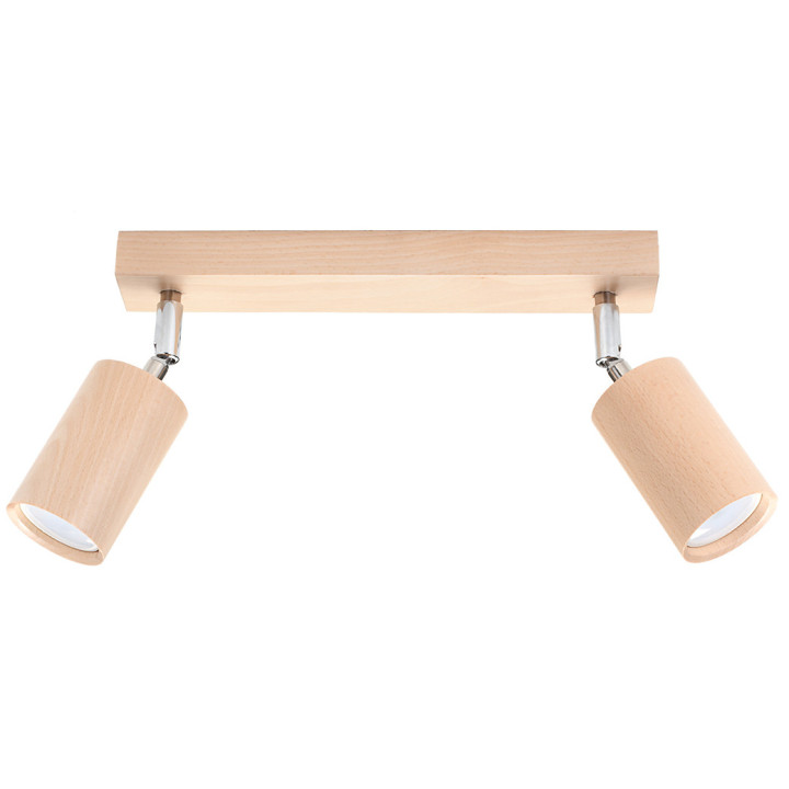 Wandleuchte Sollux Ligthing Berge, 10cm, rund, GU10 1x40W, naturalne drewno/Chrom