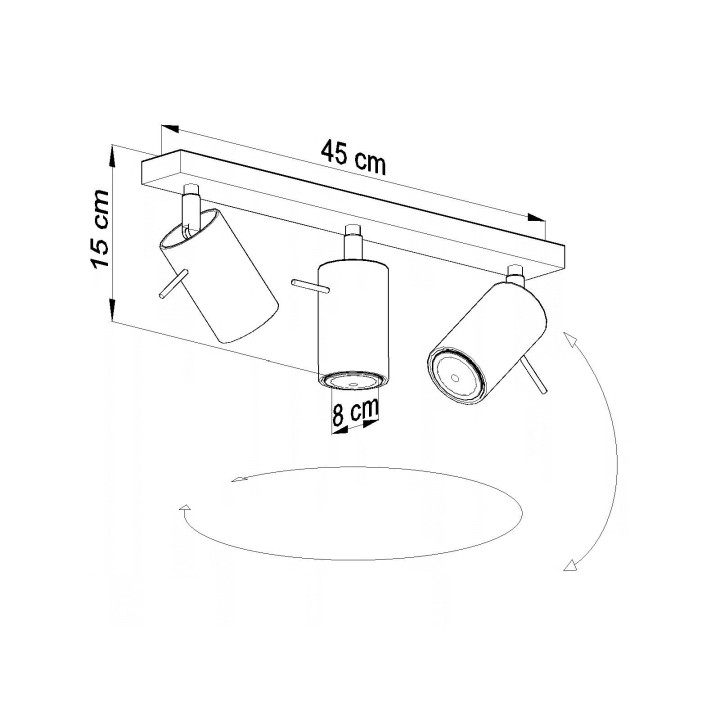Plafon Sollux Ligthing Ring 2, 8x30cm, 2xGU10 LED 6W, Chrom