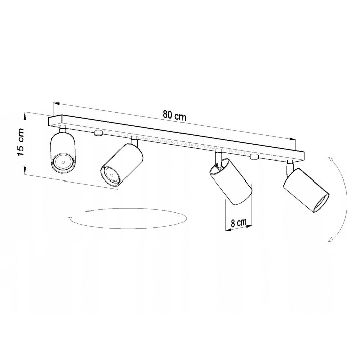 Plafon Sollux Ligthing Ring 4, 25x25cm, 4xGU10 LED 6W, Chrom