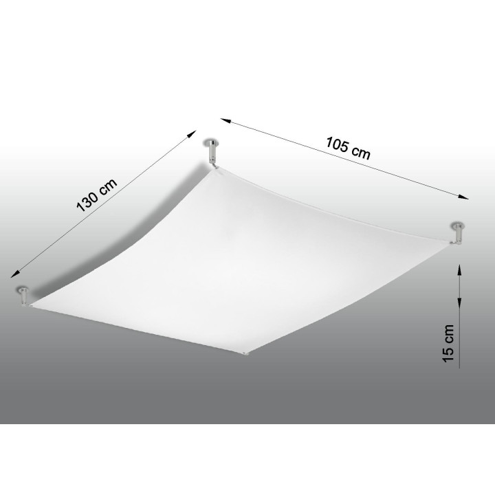 Plafon Sollux Ligthing Luna 2, 105x105cm, G13 4x18 W, weiß/Chrom