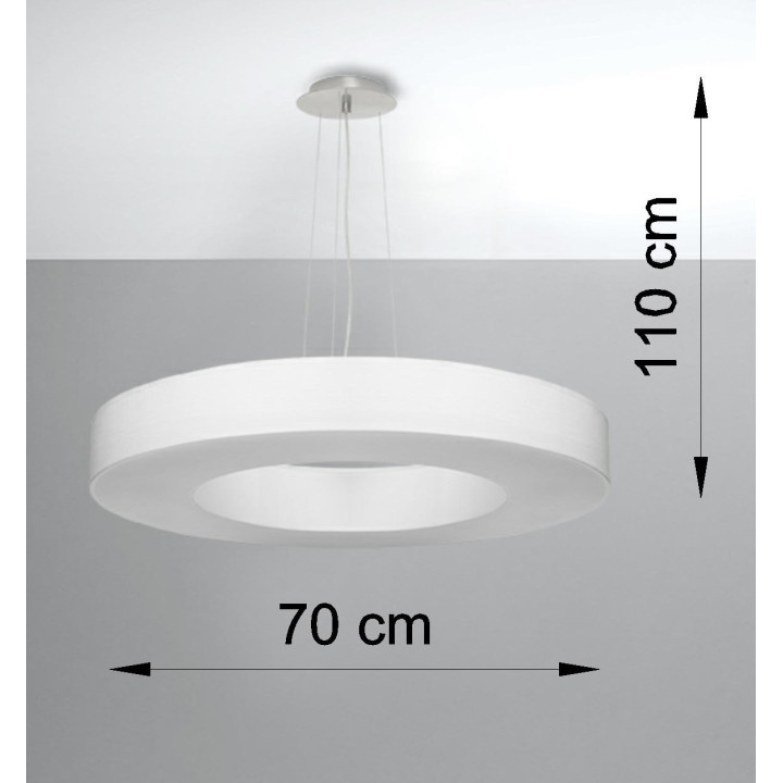 Żyrandol Sollux Ligthing Saturno 70, rund, 70x70cm, E27 6x60W, weiß