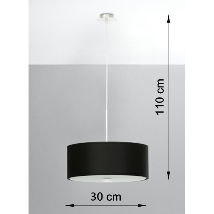 Żyrandol Sollux Ligthing Skala 30, rund, 30x30cm, E27 3x60W, schwarz/weiß