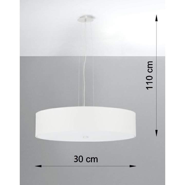 Żyrandol Sollux Ligthing Skala 30, rund, 30x30cm, E27 3x60W, weiß