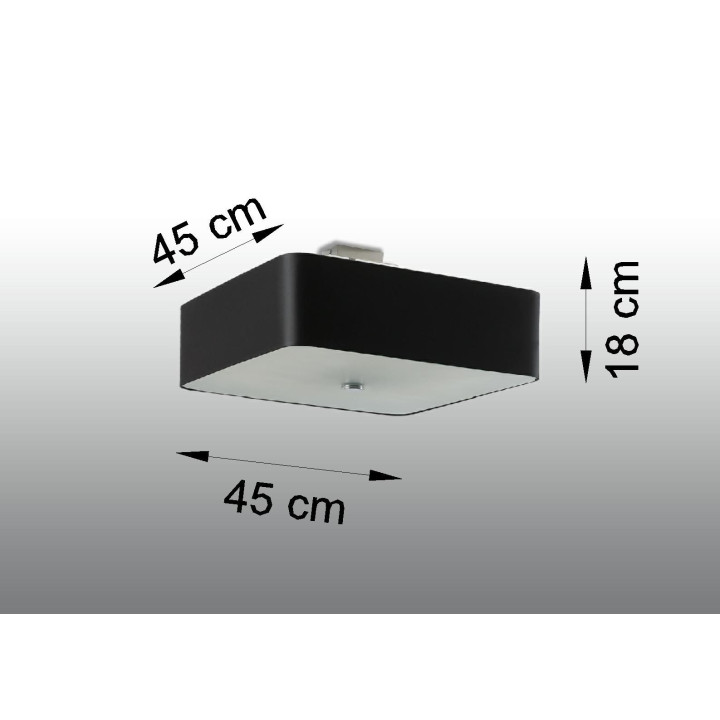 Plafon Sollux Ligthing Lokko 1, quadratisch, 45x45cm, E27 5x60W, weiß